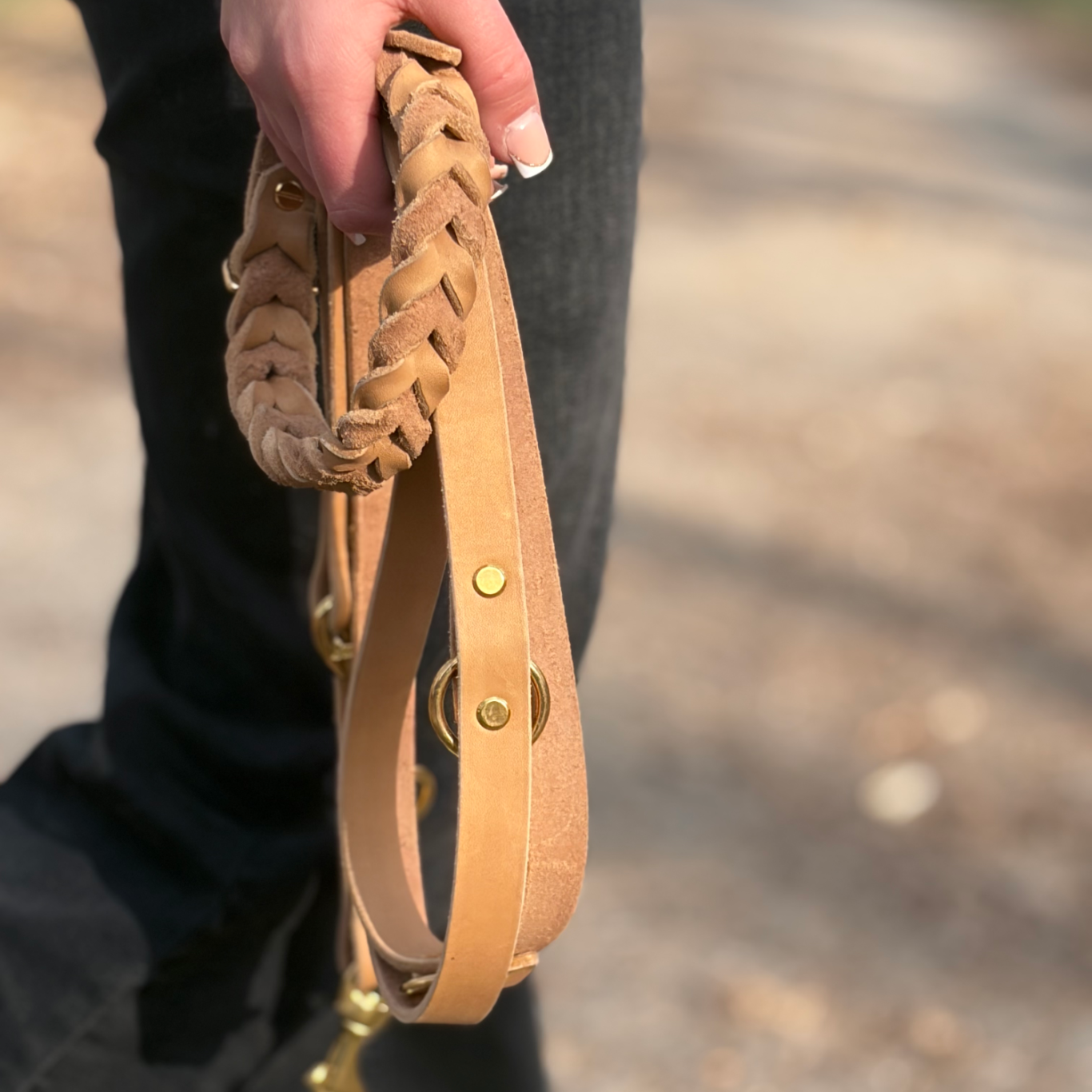 Leinen Fettleder Biothane Halsband geflochten handgemacht